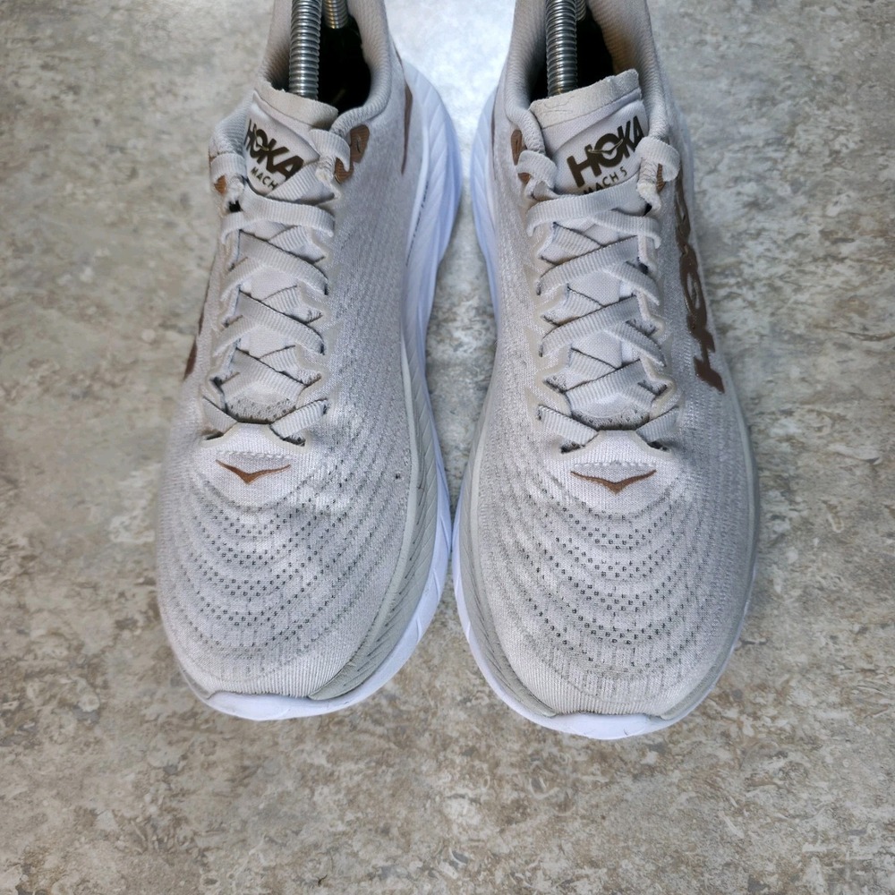 Hoka One One Mach 5 Womens Size 8.5 B White Copper Running Shoes Sneakers - Picture 4 of 9